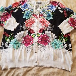 NWT cardigan with 3/4 sleeve floral design